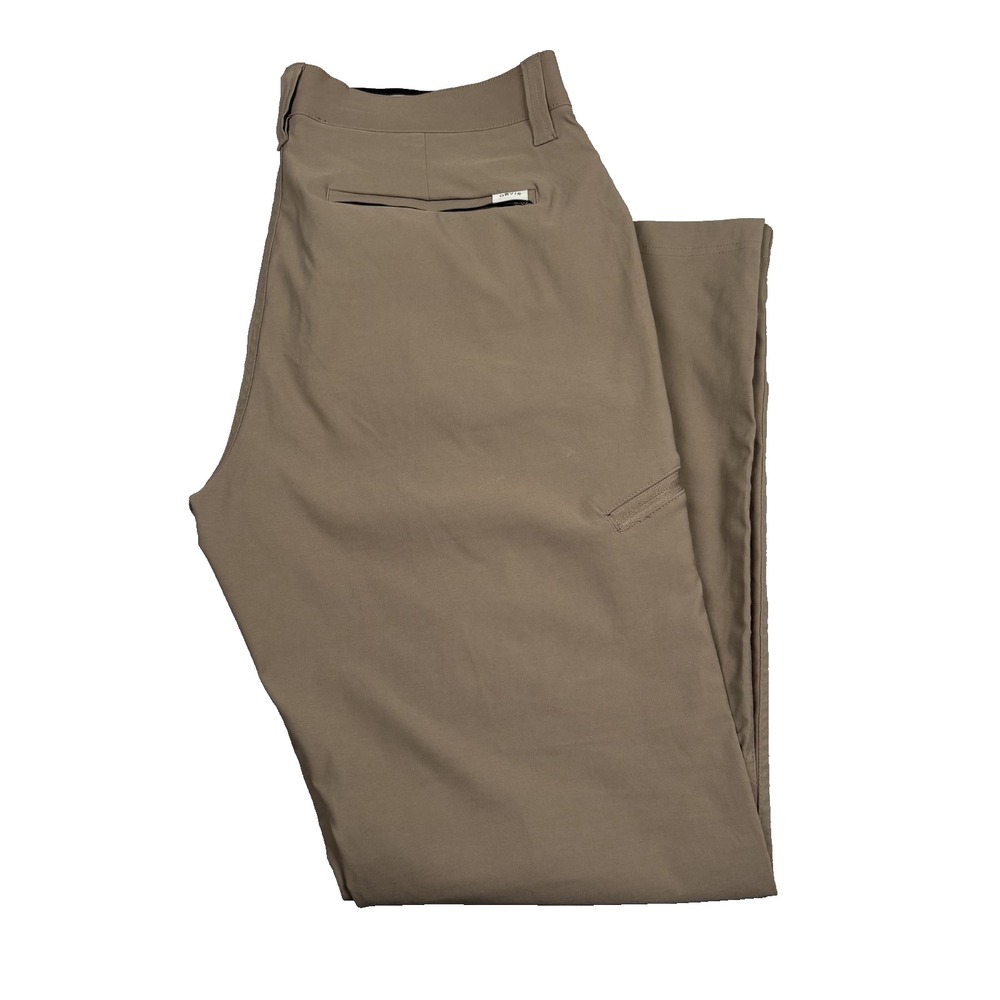 Orvis Trek Pants Men's 32x30 Khaki Water Resistant Stretch Zip Pocket Hiking